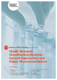 Health Research Classification Systems – Current Approaches and Future Recommendations